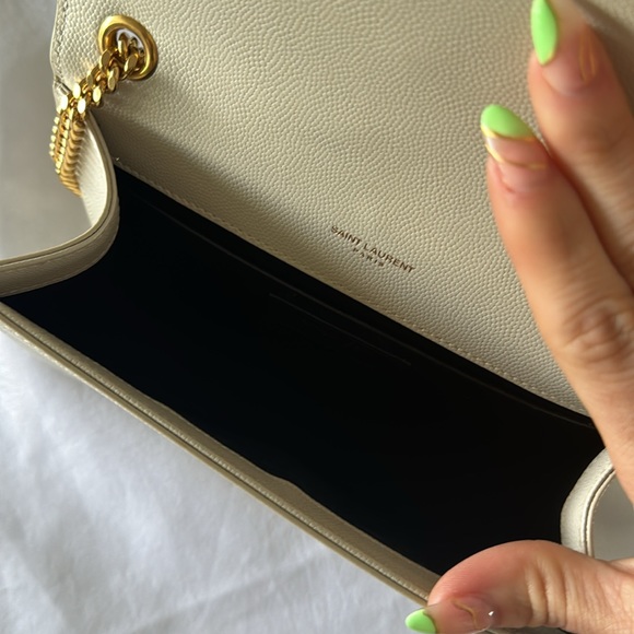 Grain De Poudre Medium Classic Monogram Monochrome Kate Satchel White - Picture 8 of 9